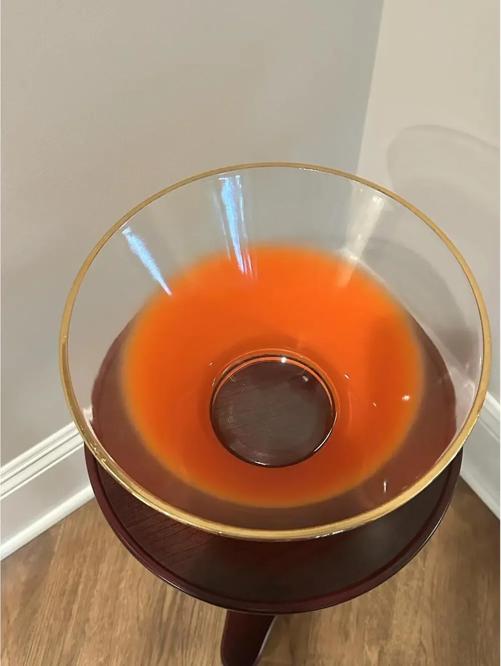 Blendo Punchbowl in Tangerine by West Virginia Glass Co.